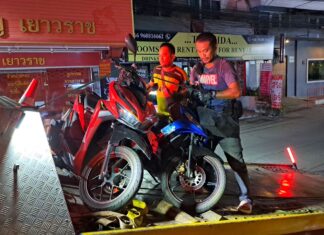 Pattaya Police Launch Another Crackdown on Foreign Motorbike Racers in South Pattaya