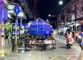 Young Man in Pattaya Run Over by Water Truck, Driver Flees