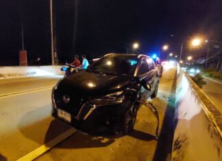 Four People Injured After Car Crashed into Motorbike in Pattaya