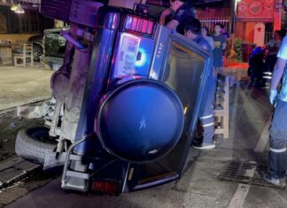 Multiple Vehicles Damaged in Pattaya Drunk Driving Incident