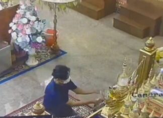 Thief Steals Donation Money from Buddhist Temple Near Pattaya