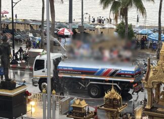 Pattaya Traffic Police Crack Down on Water Trucks Amid Songkran Chaos
