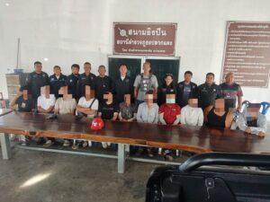 Tourist Police Crack Down on Illegal Chinese Construction Workers in Rayong and Pattaya, 23 People Arrested