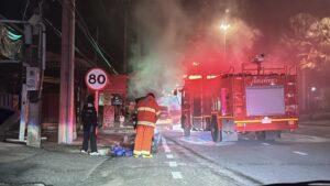 Policemans Car Bursts Into Flames at Pattaya Intersection, Officer Escapes Unharmed