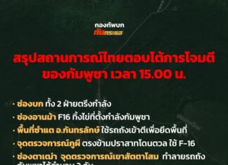 Second Army Region Command Issues Afternoon Update on Cambodia Thailand Military Situation