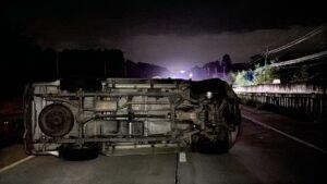 Fatal Crash on Thai Highway Near Pattaya, 18-Wheeler Carrying Rubber Crashes, Killing One Person and Injuring Another