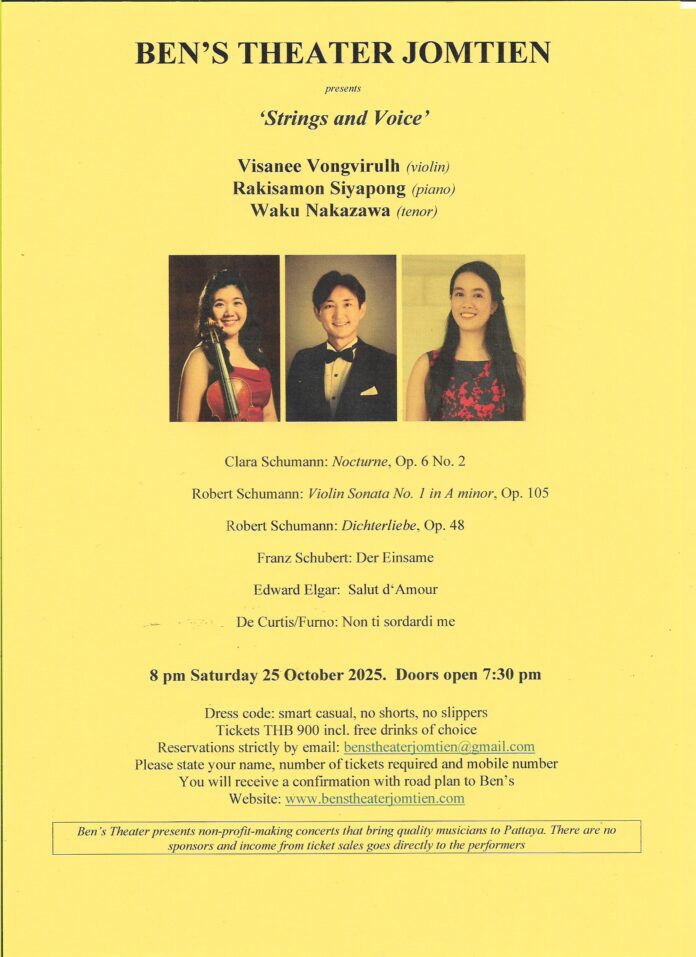 Bens Theater Jomtien открывает сезон в октябре великим концертом