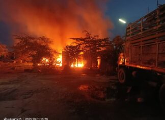Fire Destroys Four Homes in Sri Racha, No Injuries Reported