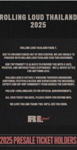 Rolling Loud Thailand 2025 in Pattaya Canceled After Months of Fan Speculation and Radio Silence