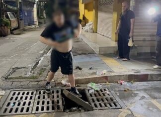 Turista tedesco ferito dopo essere caduto in un tombino a Pattaya