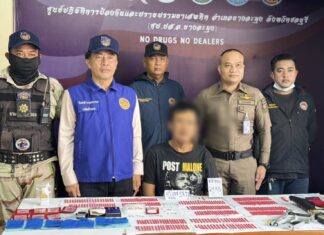 Thai Authorities Arrest Armed Drug Dealer in Pattaya, Seize Nearly 3,000 Meth Pills and Firearm