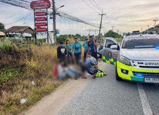 Un adolescente resultó gravemente herido tras una colisión con una motocicleta en la carretera de Banglamung.