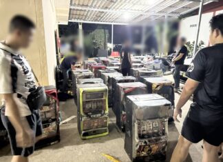 사타힙 경찰, 슬롯머신 49대 압수…중국 사기 조직 타깃