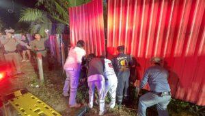 Motorcyclist Seriously Injured After Crashing into Metal Fence in Pattaya Area While Trying to Avoid Stray Dog