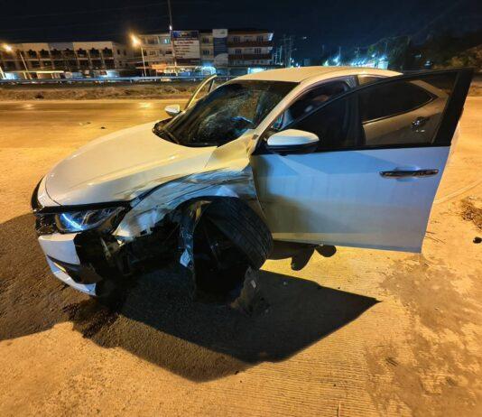 حادث تصادم من الخلف في باتايا في الصباح الباكر يسفر عن إصابة شخص واحد