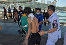 Alvorlig brannskadet kambodsjansk mann reiser med buss fra Hua Hin til Pattaya for å søke hjelp fra thailandsk kone