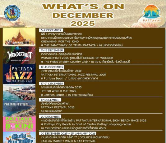 Pattaya forbereder seg på en spektakulær desember med arrangementer og festivaler, musikk, sport og nyttårsfeiringer