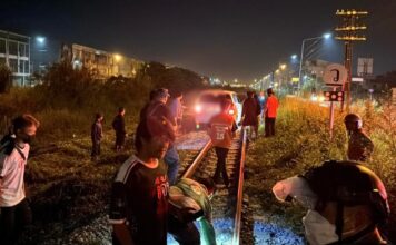 Drunk Driver Stranded on Railway Tracks in Pattaya After Following Motorcycle Rider