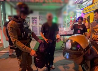 Pattaya-polisen griper berusad cannabisbutiksägare efter knivbeväpnad härjningsangrepp