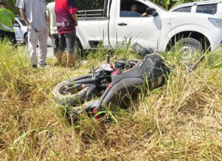 Village Shocked as Banglamung Man Dies in Motorcycle Crash, Police Discover Large Quantity of Methamphetamine and Bullet Casings