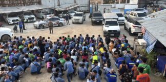 Immigratiepolitie Chonburi inspecteert groot bouwvakkerskamp in Pattaya