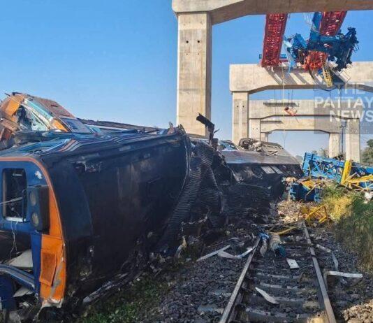 Crane Collapse Crushes Train in Korat, Leaving at least 22 People Dead and 64 Injured