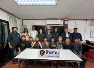 Politie van Rayong arresteert 8 Cambodjanen voor illegale activiteiten