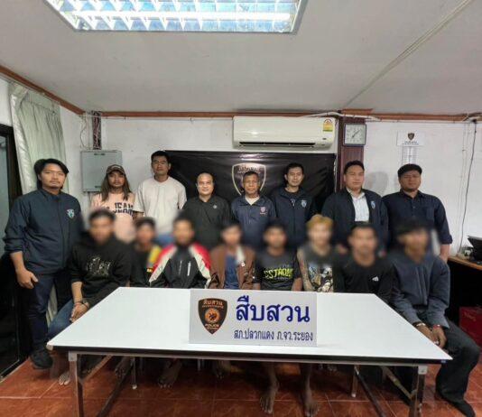 Rayong Police Arrest 8 Cambodians For Illegal Activities