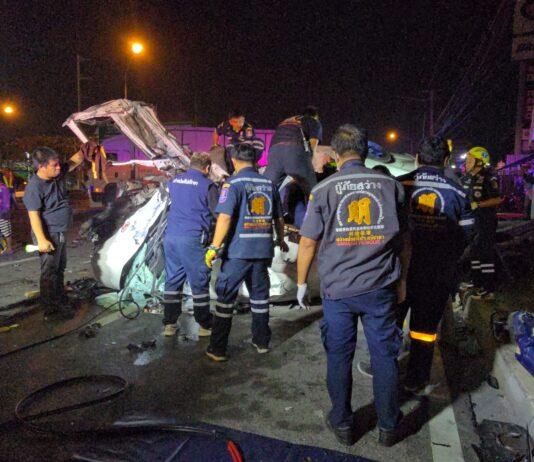 3 People Dead, 16 Injured in Major Dawn Accident Involving Multiple Passenger Vans on Sukhumvit Road Near Pattaya