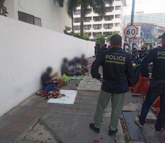 芭堤雅当局继续在中天区打击流浪人员