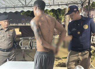 36-летний британец арестован после того, как, предположительно, выхватил телефон у продавца каннабиса на пляже Паттайи.