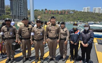 Pattaya Tourist Police Welcome Songkran 2026, Welcome Tourists and Check Safety at Bali Hai Pier
