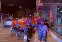 Myanmar Man Injured After Motorcycle Collides with Car on Pattaya Overpass During Songkran, Rider Flung Off Bridge