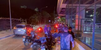 Myanmar Man Injured After Motorcycle Collides with Car on Pattaya Overpass During Songkran, Rider Flung Off Bridge