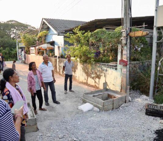 Pattaya Mayor Inspects Flood Mitigation Works Along Railway Road