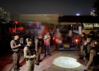 Il comandante della polizia ordina un blitz in un lussuoso locale KTV a 5 stelle a Pattaya in seguito a una segnalazione sull'uso di droghe; 34 turisti e membri dello staff cinesi vengono fermati per test delle urine.