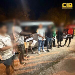 Thai Police Intercept Van Smuggling 9 Foreigners Linked to Cross-Border Scam Gangs, 8 Foreign Suspects Arrested