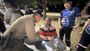 Bangladeshi Tourist Punched in the Face by Homeless Man on Pattaya Beach Late at Night
