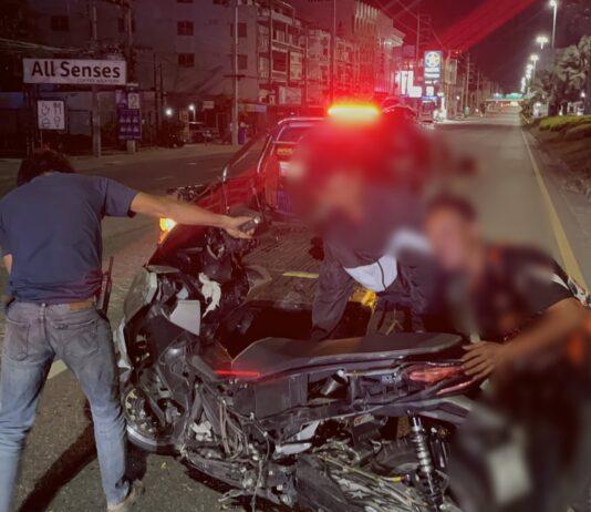 Teen Motorcyclist Seriously Injured, Thai Man Killed After Colliding with Teen Rider in Pattaya While High Speed Motorbike Racing