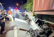 Factory Worker Seriously Injured After Sedan Crashes Into Rear of Parked 18-Wheeler Near Pattaya