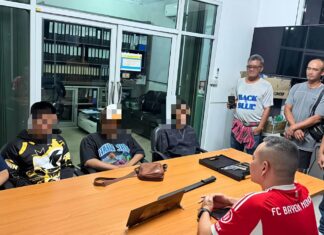 Seven Teens Surrender in Pattaya Area Pool Villa Assault Case, Hand Over Gun and Knives