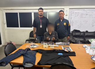 Banglamung Police Arrest 33-Year-Old Thai Man After Pattaya Area Market Theft and Trying to Stab Police Officers