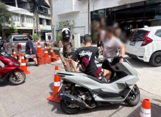 Pattaya Police Crack Down on Traffic Violators and Foreign Racing Groups in South Pattaya in Early Morning Checkpoint After Many Complaints