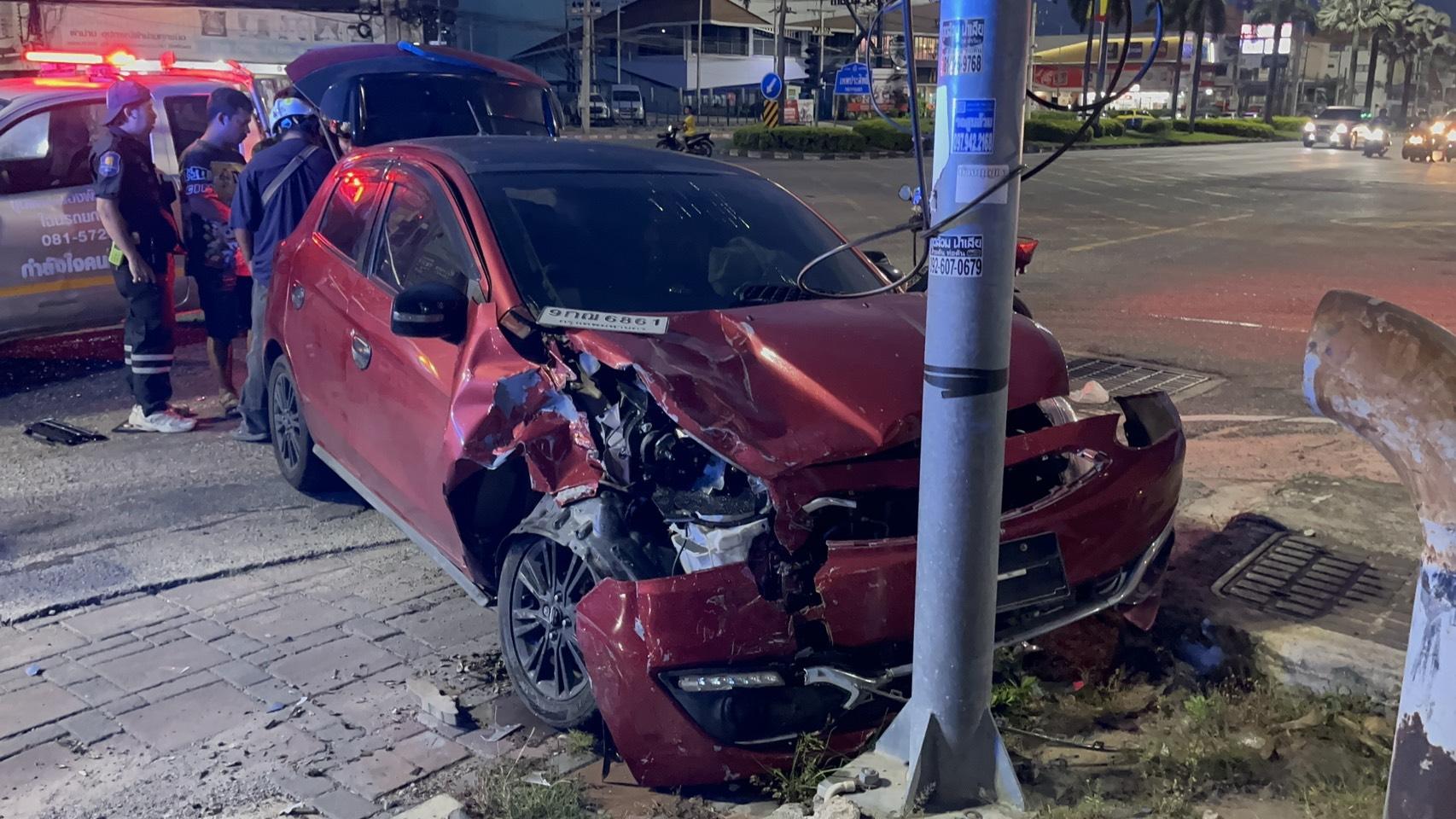 Heavily Intoxicated Woman With Open Containers in Vehicle Causes Multi Car Accident in Pattaya This Morning 1789445873349