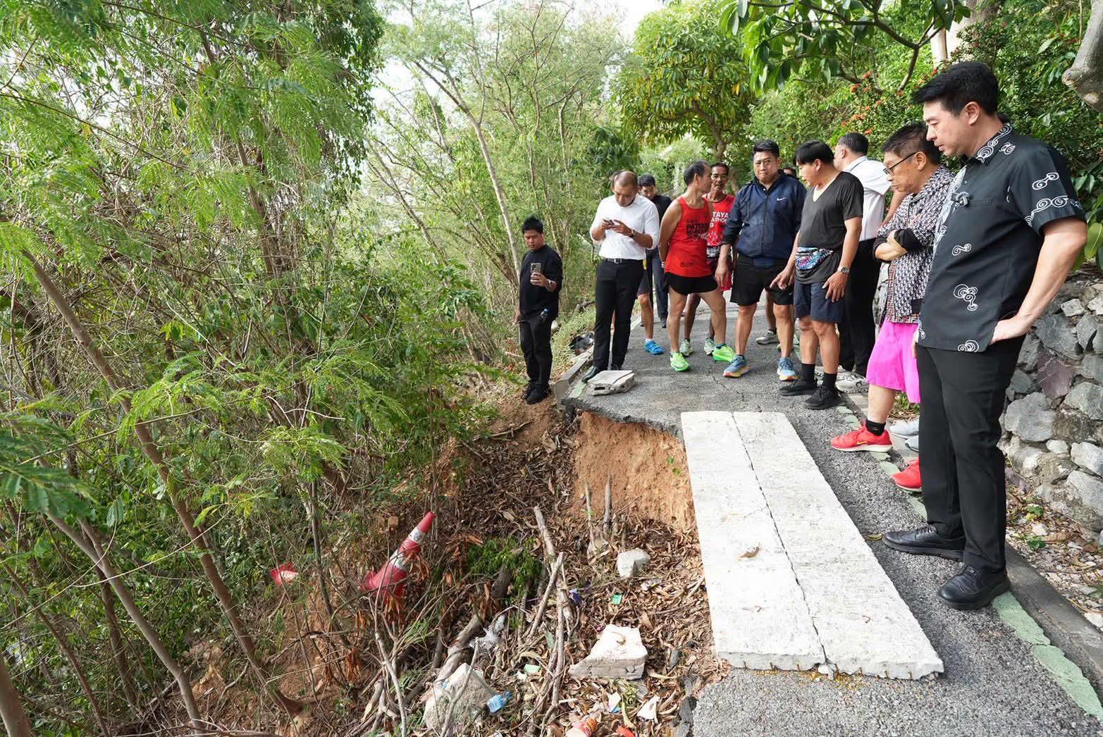 Pattaya Mayor Inspects Damaged Road and Exercise Paths on Big Buddha Hill, Orders Urgent Repairs FB_IMG_1789112028897