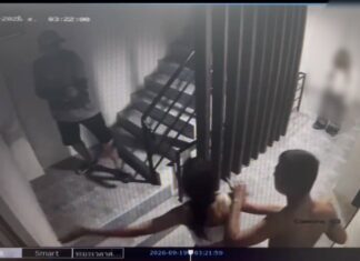 Pattaya Police Investigating Claims of Self Defence in Police Officer Firing Weapon at Pattaya Apartment, Initial CCTV Review Shows Interesting Chain of Events and Differing Reports