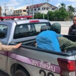 Sattahip Police Take Away a Homeless Man Shouting Outside a House Where a Woman Was Alone 1791788761510