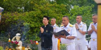 Pattaya Mayor Joins Homage Ceremony for Prince of Chumphon as New Sattahip Naval Base Commander Takes Office