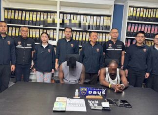 Chonburi Immigration Arrests Two Nigerian Men at Pattaya Condo, Finds 6 Grams of Cocaine in a Range Hood