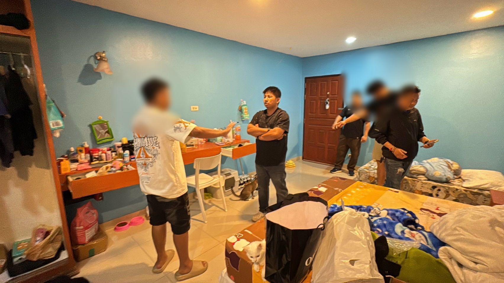 Pattaya news photo: seized phones and equipment from a Pattaya Thailand call centre scam office that used QR codes on victims